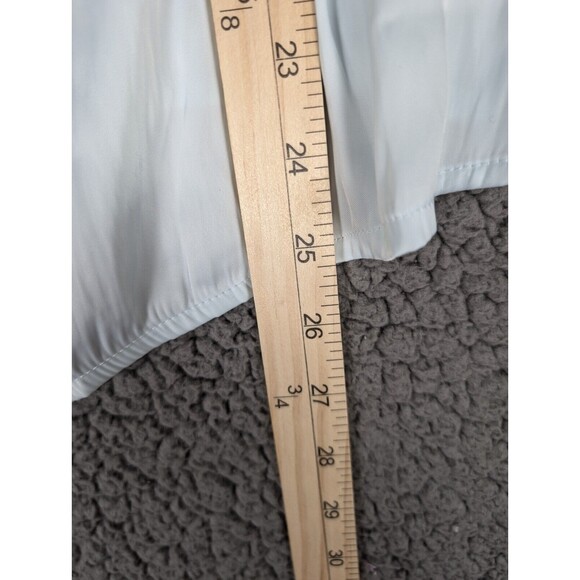 Lane Bryant Plus Size Top Blue Size 14/16 V-Neck Ties Peasant Ruffles Pleated - Picture 11 of 12